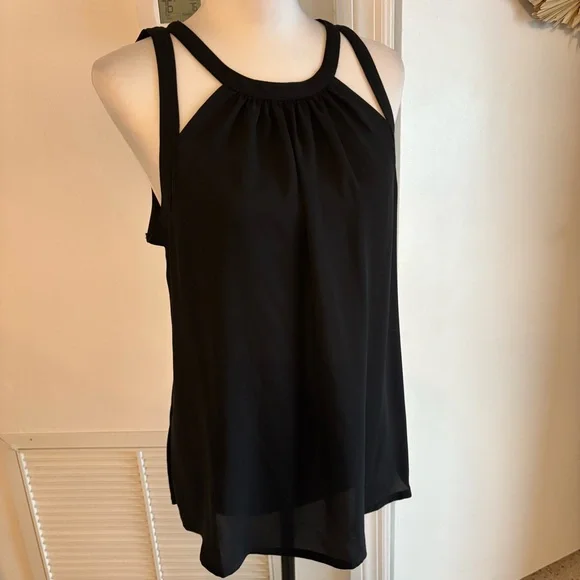 EXPRESS Black NEW Tank Swing A Line Top! Beautiful Cut Out style. 
Large - Picture 2 of 11